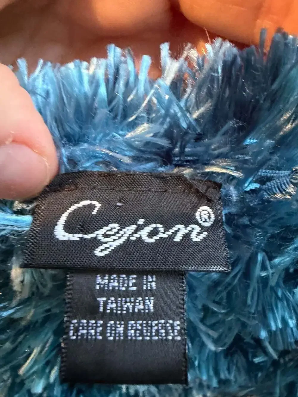 Cejon Blue Eyelash Fuzzy Knit Scarf